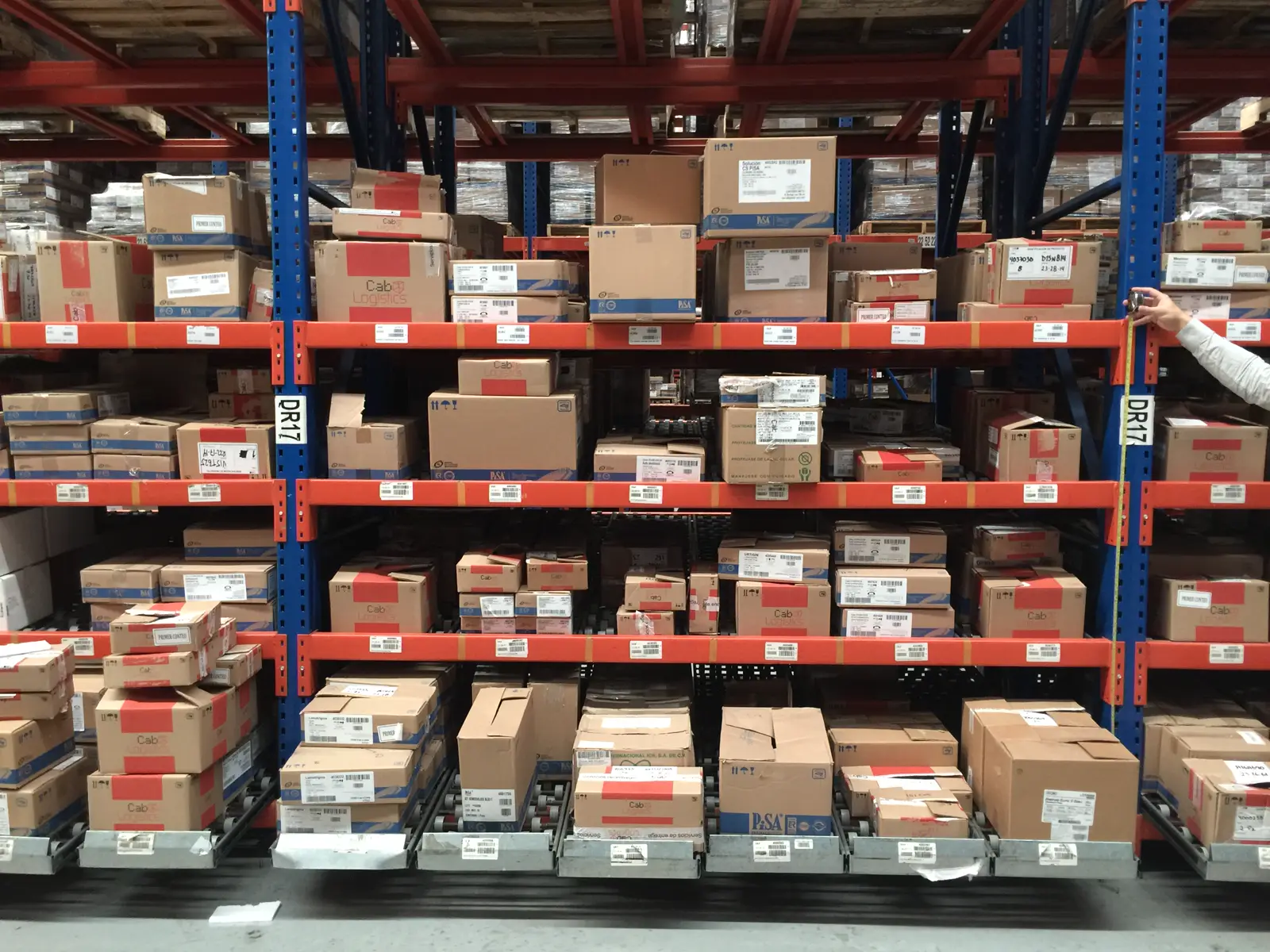 A retail distribution centre floor during a warehouse management system rollout